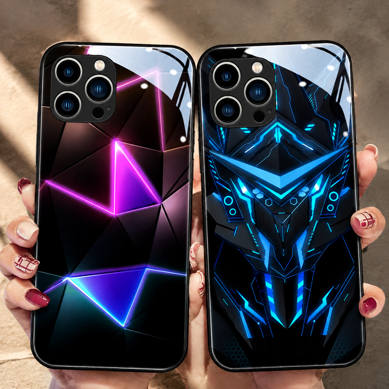 Premium Luxury iPhone Case MagSafe Compatible LED Notification Light Cover Mecha Design Shockproof Camera Protection Ultra Thin Durable Design Finish