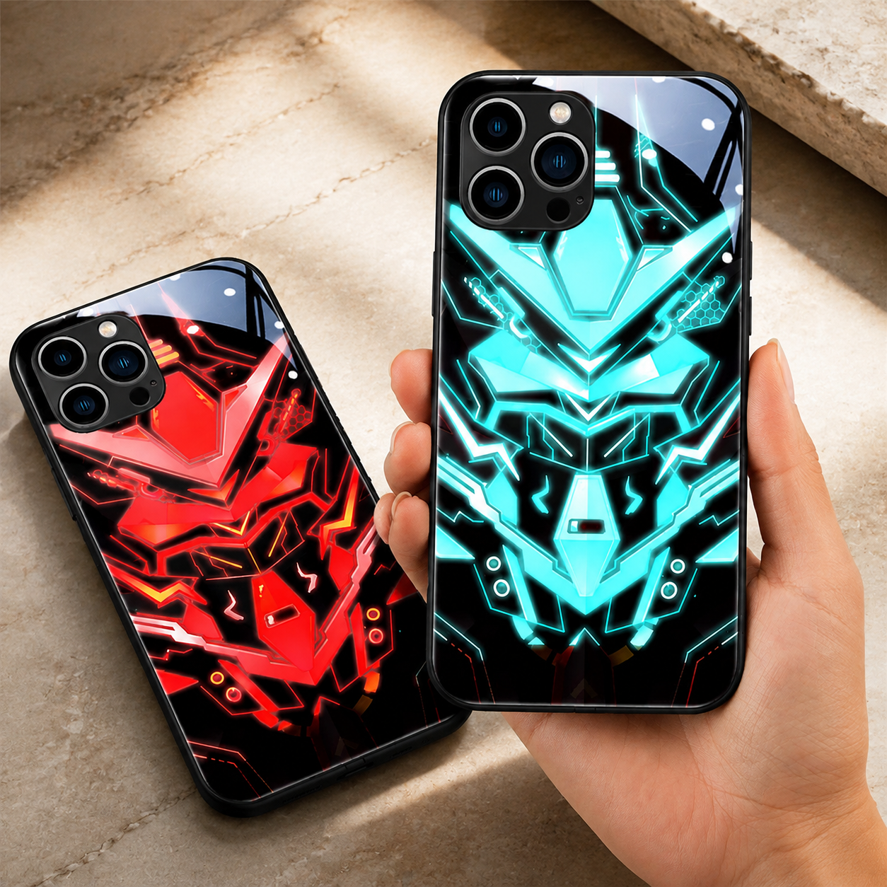 Premium Luxury iPhone Case MagSafe Compatible LED Notification Light Cover Mecha Design Shockproof Camera Protection Ultra Thin Durable Design Finish