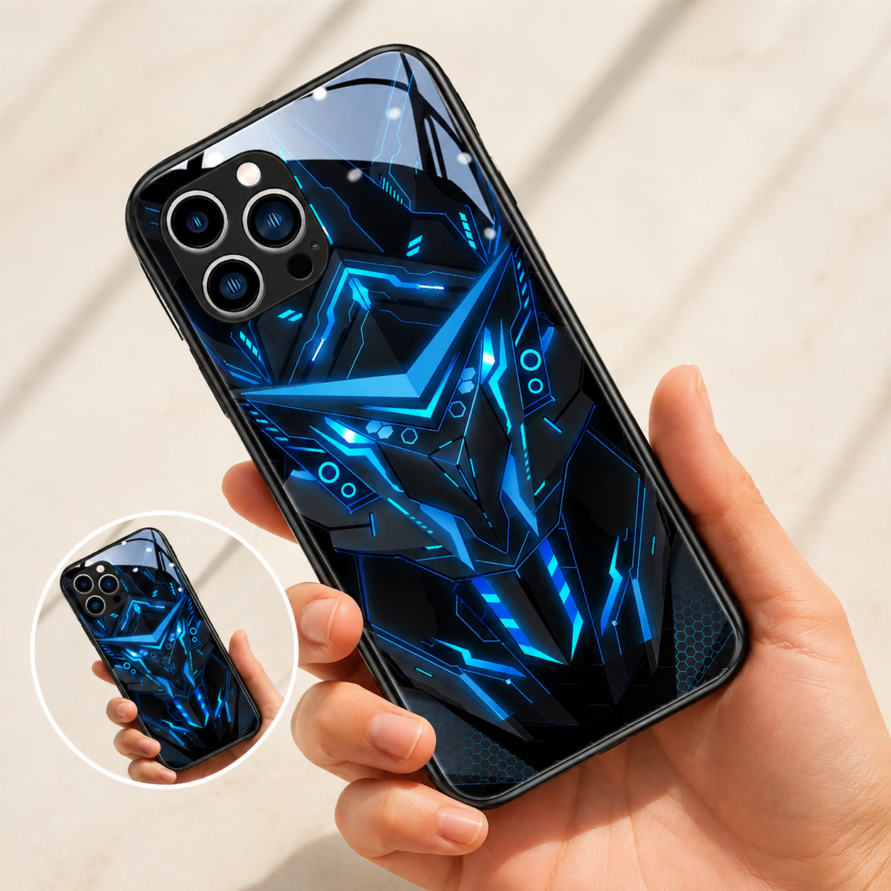 Premium Luxury iPhone Case MagSafe Compatible LED Notification Light Cover Mecha Design Shockproof Camera Protection Ultra Thin Durable Design Finish