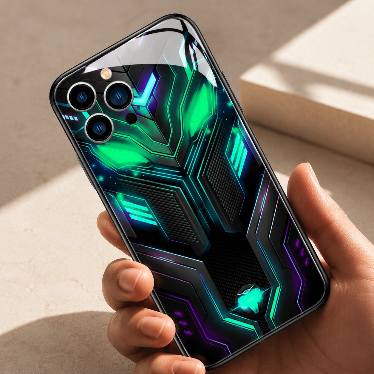 Premium Luxury iPhone Case MagSafe Compatible LED Notification Light Cover Mecha Design Shockproof Camera Protection Ultra Thin Durable Design Finish