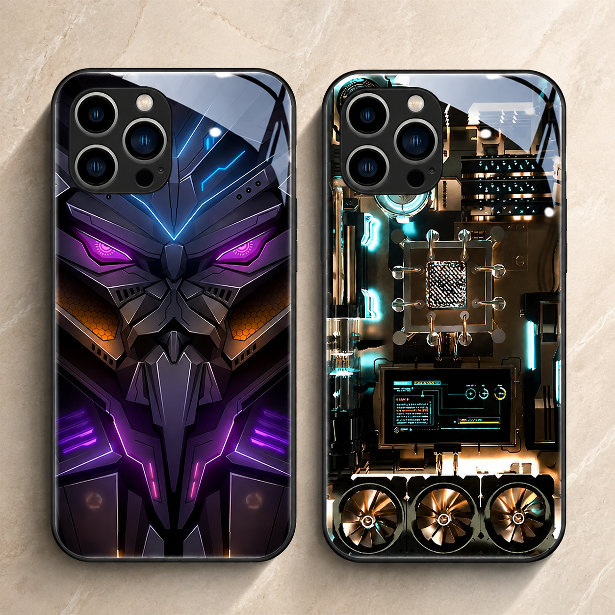 Premium Luxury iPhone Case MagSafe Compatible LED Notification Light Cover Mecha Design Shockproof Camera Protection Ultra Thin Durable Design Finish