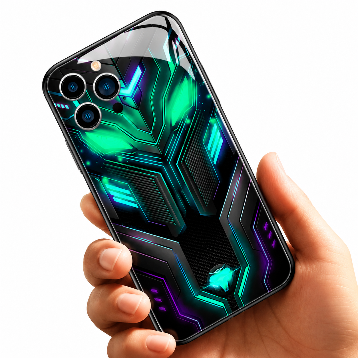 Premium Luxury iPhone Case MagSafe Compatible LED Notification Light Cover Mecha Design Shockproof Camera Protection Ultra Thin Durable Design Finish