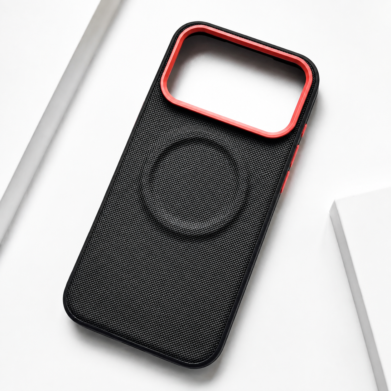 Premium Luxury iPhone Case MagSafe Compatible Leather Cover Diamond Texture Shockproof PC TPU Hybrid Individual Buttons Durable Protective Design