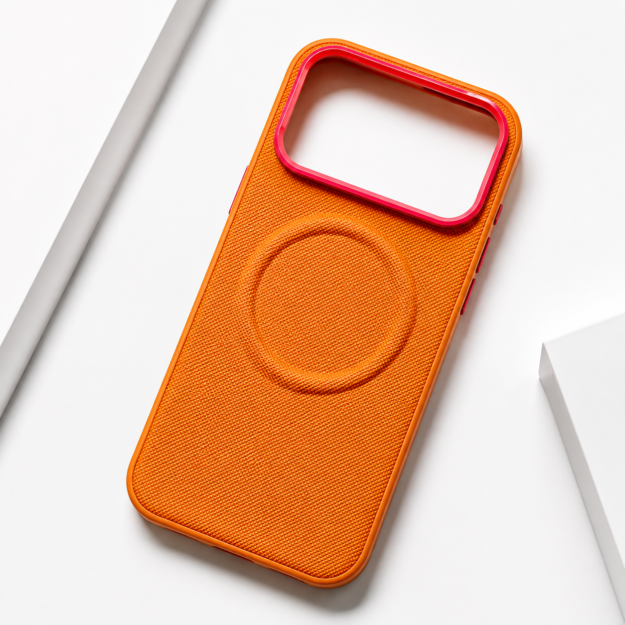 Premium Luxury iPhone Case MagSafe Compatible Leather Cover Diamond Texture Shockproof PC TPU Hybrid Individual Buttons Durable Protective Design