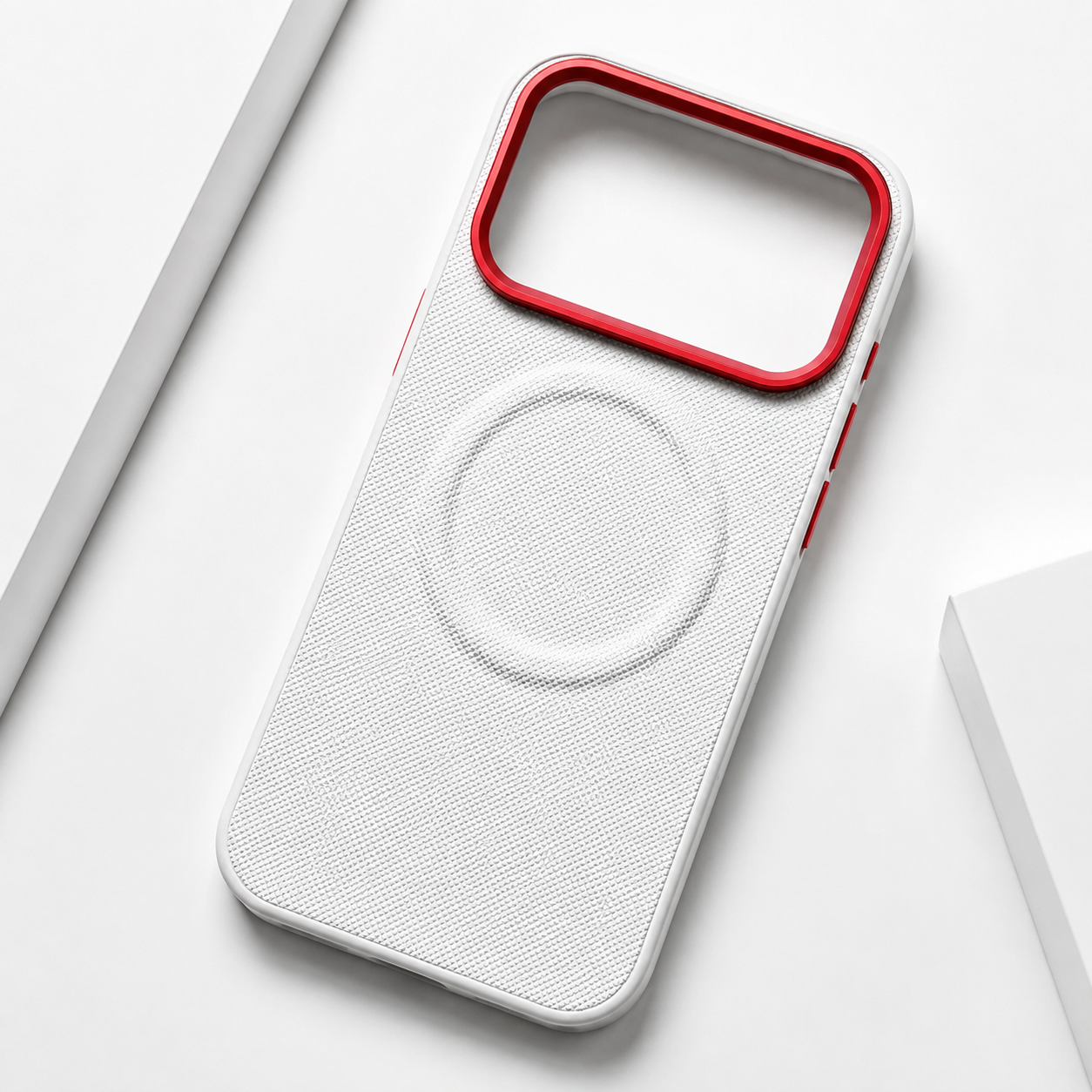 Premium Luxury iPhone Case MagSafe Compatible Leather Cover Diamond Texture Shockproof PC TPU Hybrid Individual Buttons Durable Protective Design