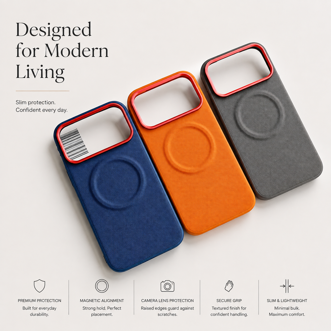 Premium Luxury iPhone Case MagSafe Compatible Leather Cover Diamond Texture Shockproof PC TPU Hybrid Individual Buttons Durable Protective Design