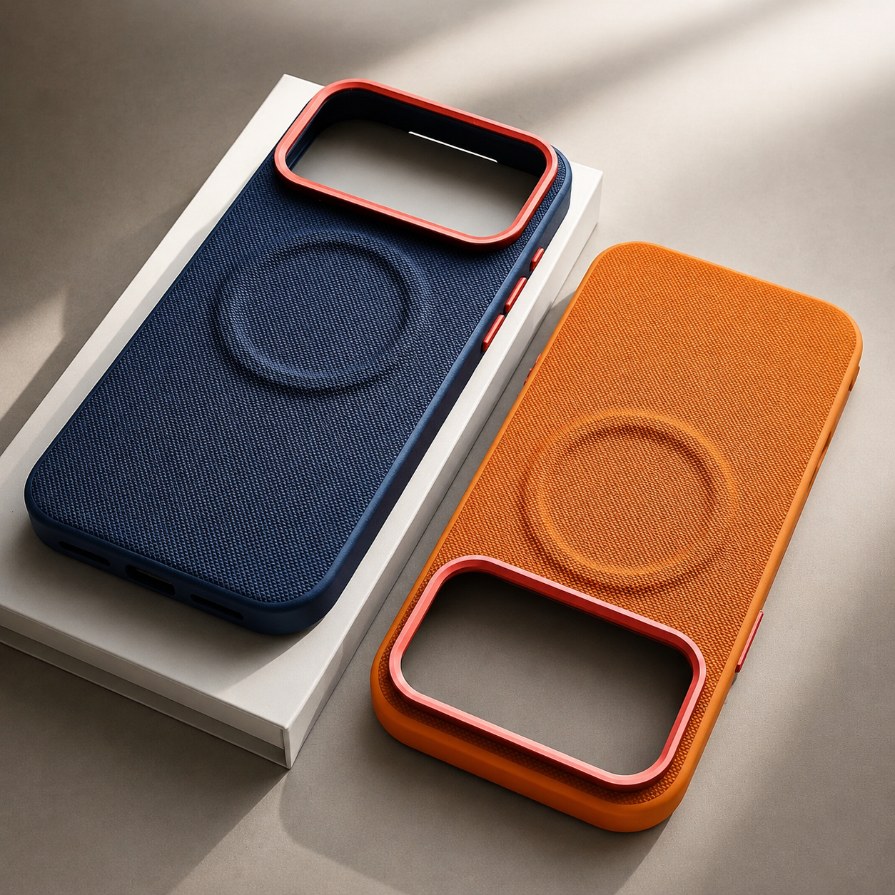 Premium Luxury iPhone Case MagSafe Compatible Leather Cover Diamond Texture Shockproof PC TPU Hybrid Individual Buttons Durable Protective Design