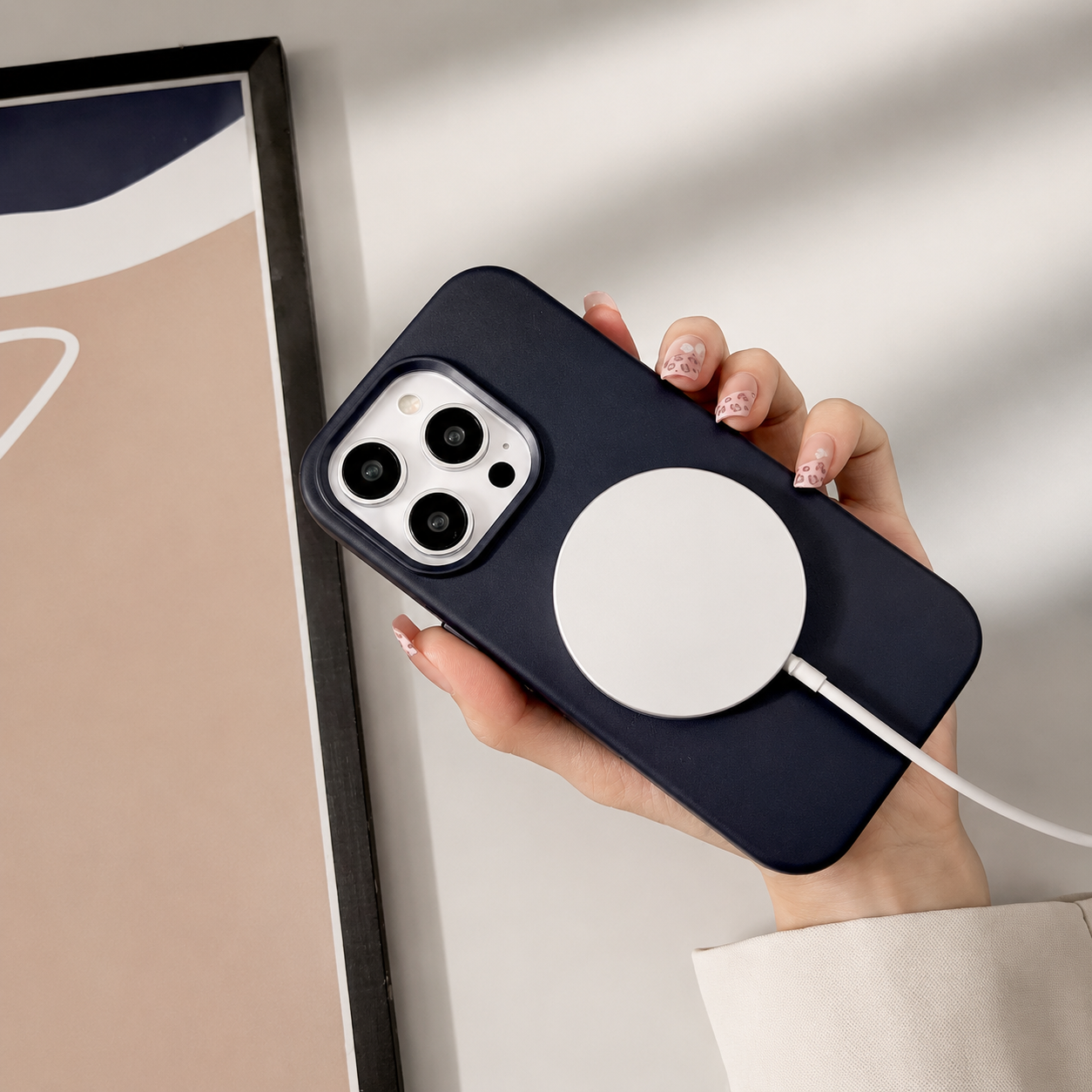 Premium Luxury iPhone Case MagSafe Compatible Leather Cover Strong Magnetic Support Half Wrapped Shockproof Protective Durable Design Premium Finish