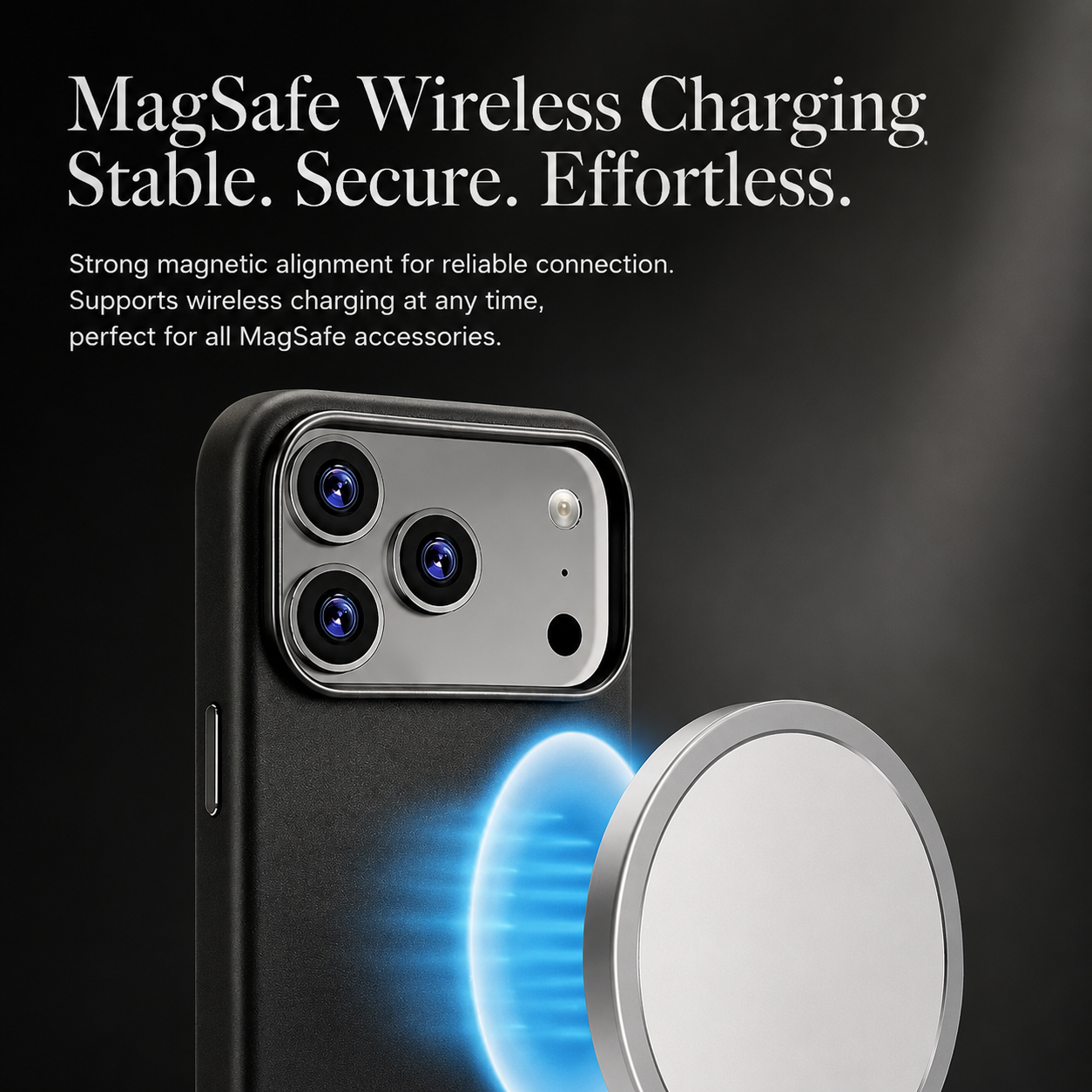 Premium Luxury iPhone Case MagSafe Compatible Leather Cover Strong Magnetic Support Half Wrapped Shockproof Protective Durable Design Premium Finish