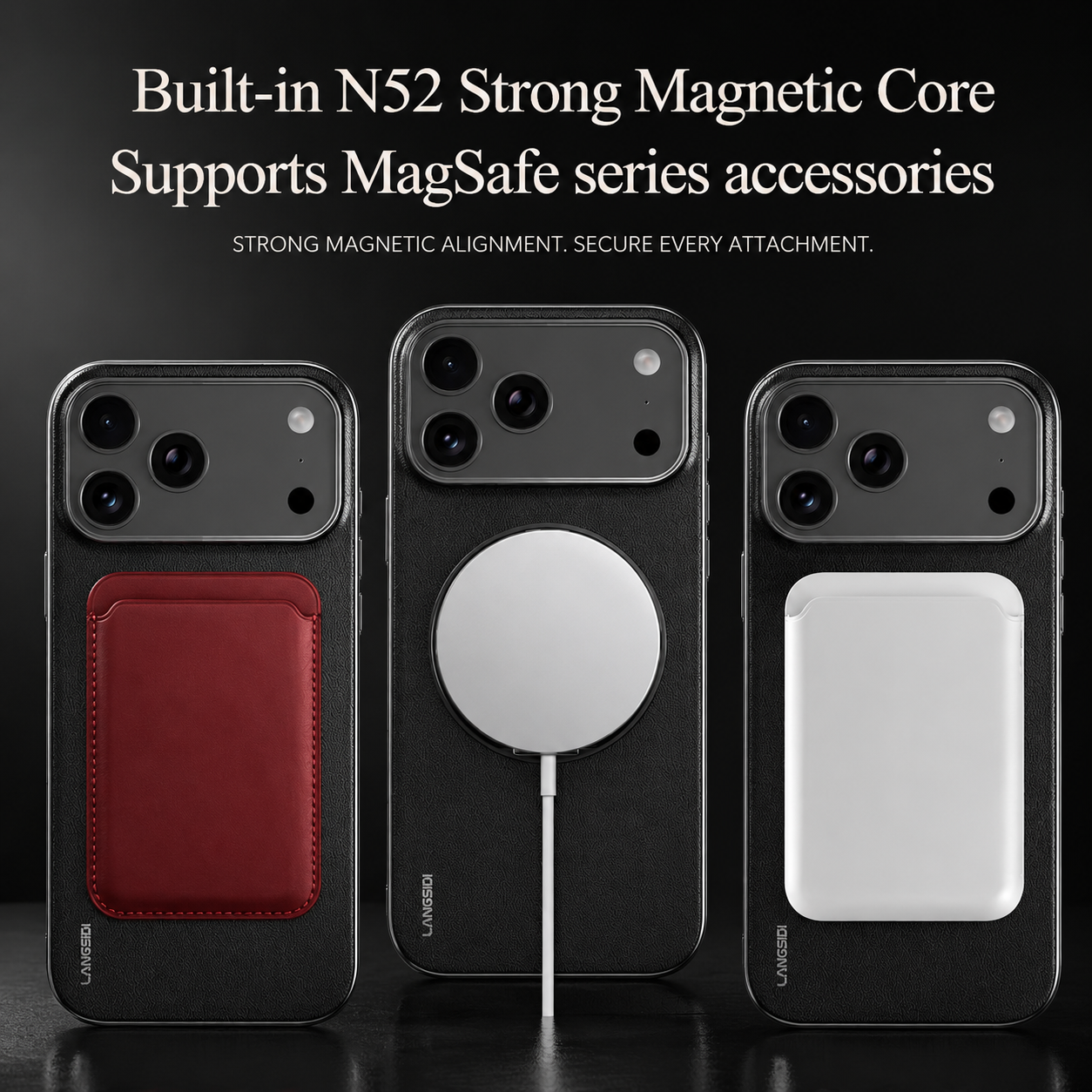 Premium Luxury iPhone Case MagSafe Compatible Leather Ring Holder Cover Lens Protection Shockproof Slim Back Protective Durable Design Finish