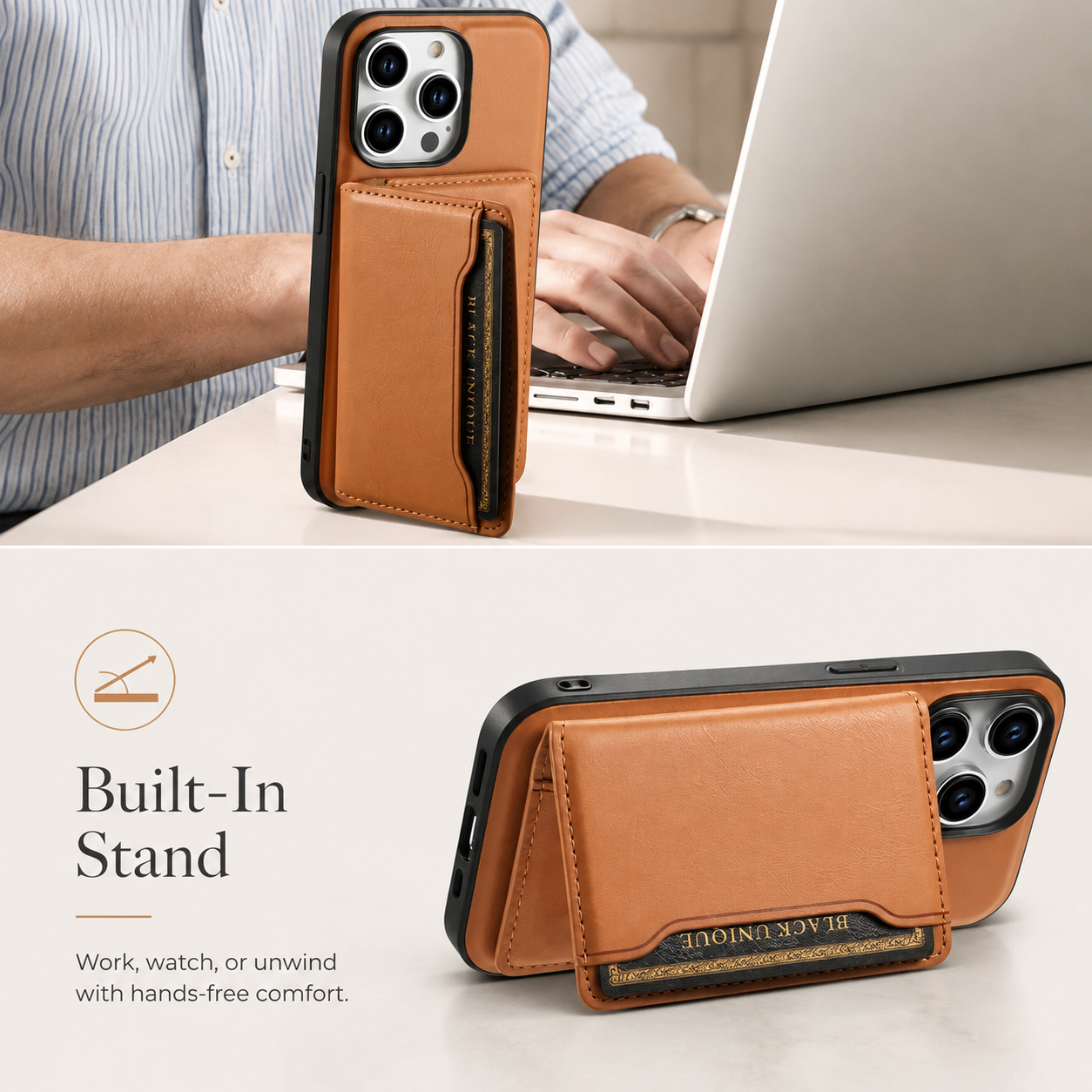 Premium Luxury iPhone Case MagSafe Compatible Leather Wallet Cover Card Holder Shockproof Camera Protection Slim Protective Durable Design Finish