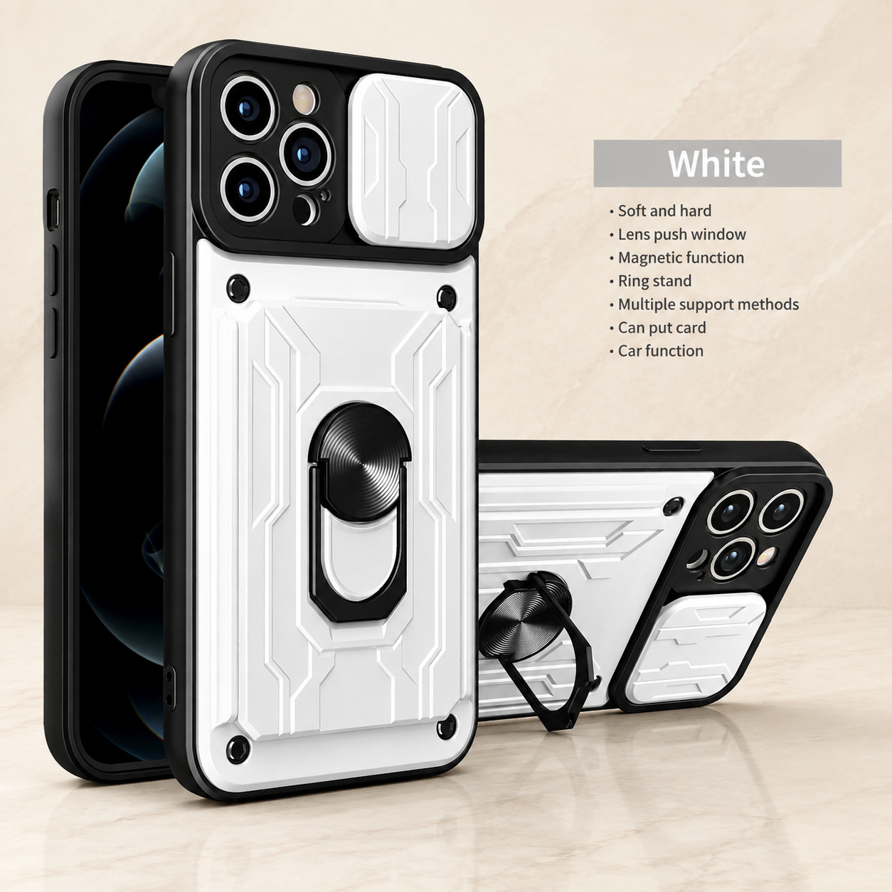 Premium Luxury iPhone Case MagSafe Compatible Liquid Silicone Cover Card Holder Ring Stand Shockproof Camera Protection Slim Design Finish