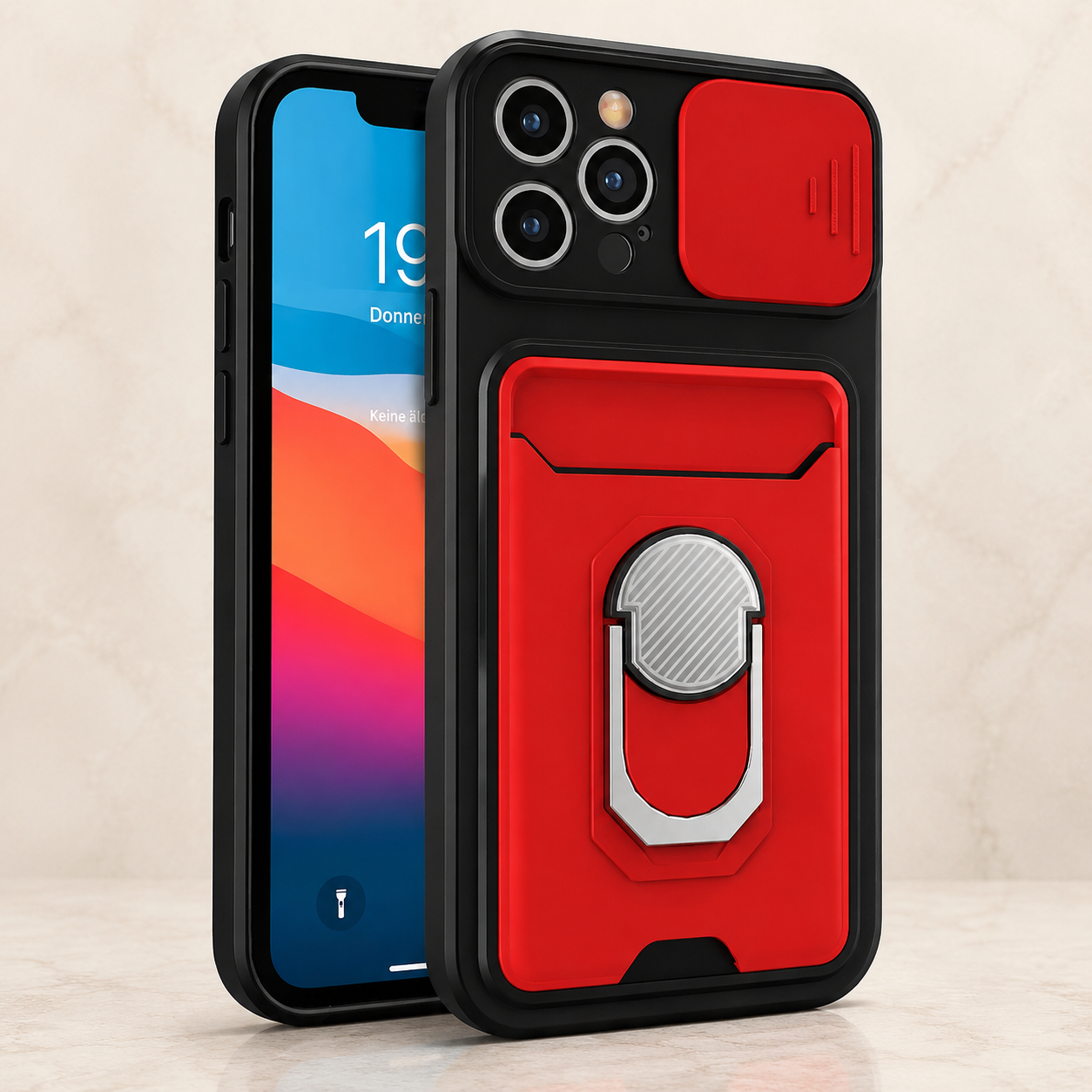Premium Luxury iPhone Case MagSafe Compatible Liquid Silicone Cover Card Holder Ring Stand Shockproof Camera Protection Slim Design Finish