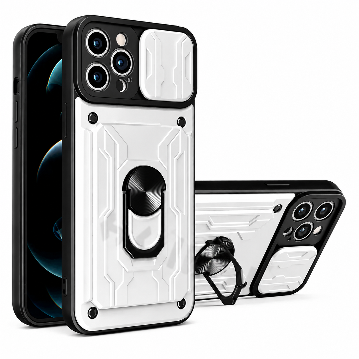 Premium Luxury iPhone Case MagSafe Compatible Liquid Silicone Cover Card Holder Ring Stand Shockproof Camera Protection Slim Design Finish