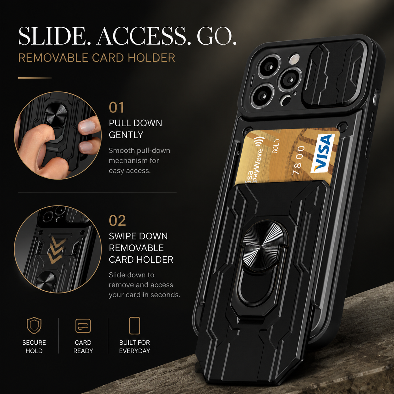 Premium Luxury iPhone Case MagSafe Compatible Liquid Silicone Cover Card Holder Ring Stand Shockproof Camera Protection Slim Design Finish