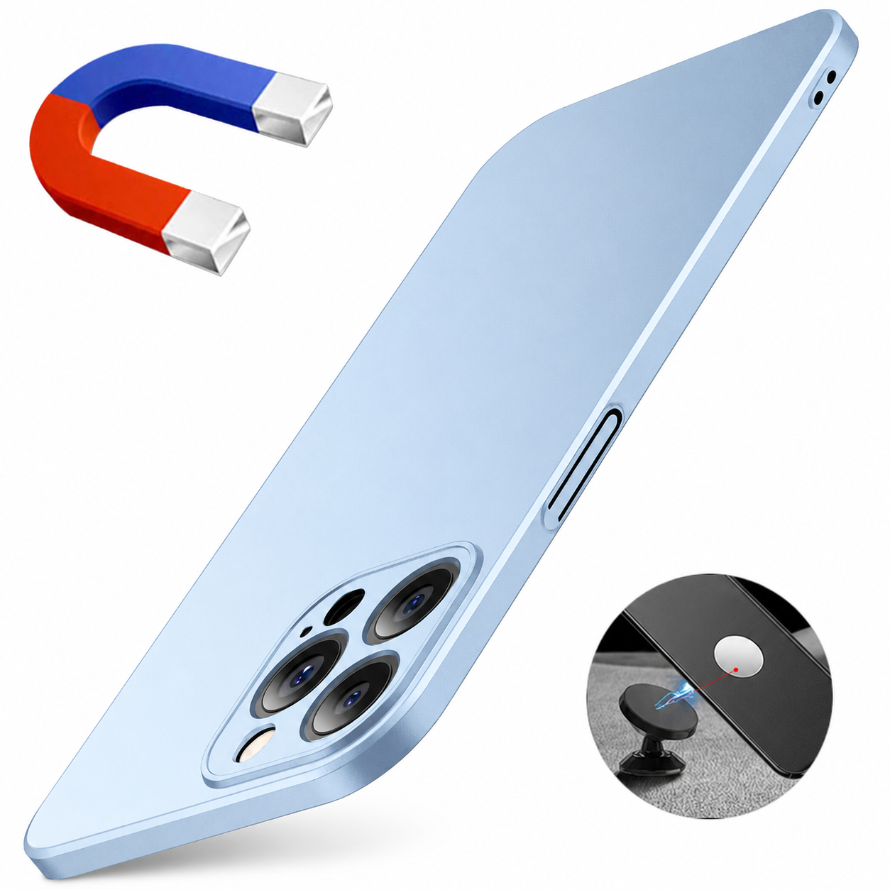 Premium Luxury iPhone Case MagSafe Compatible Magnetic Car Mount Cover Matte Shockproof Camera Protection Ultra Thin Slim Durable Design Finish