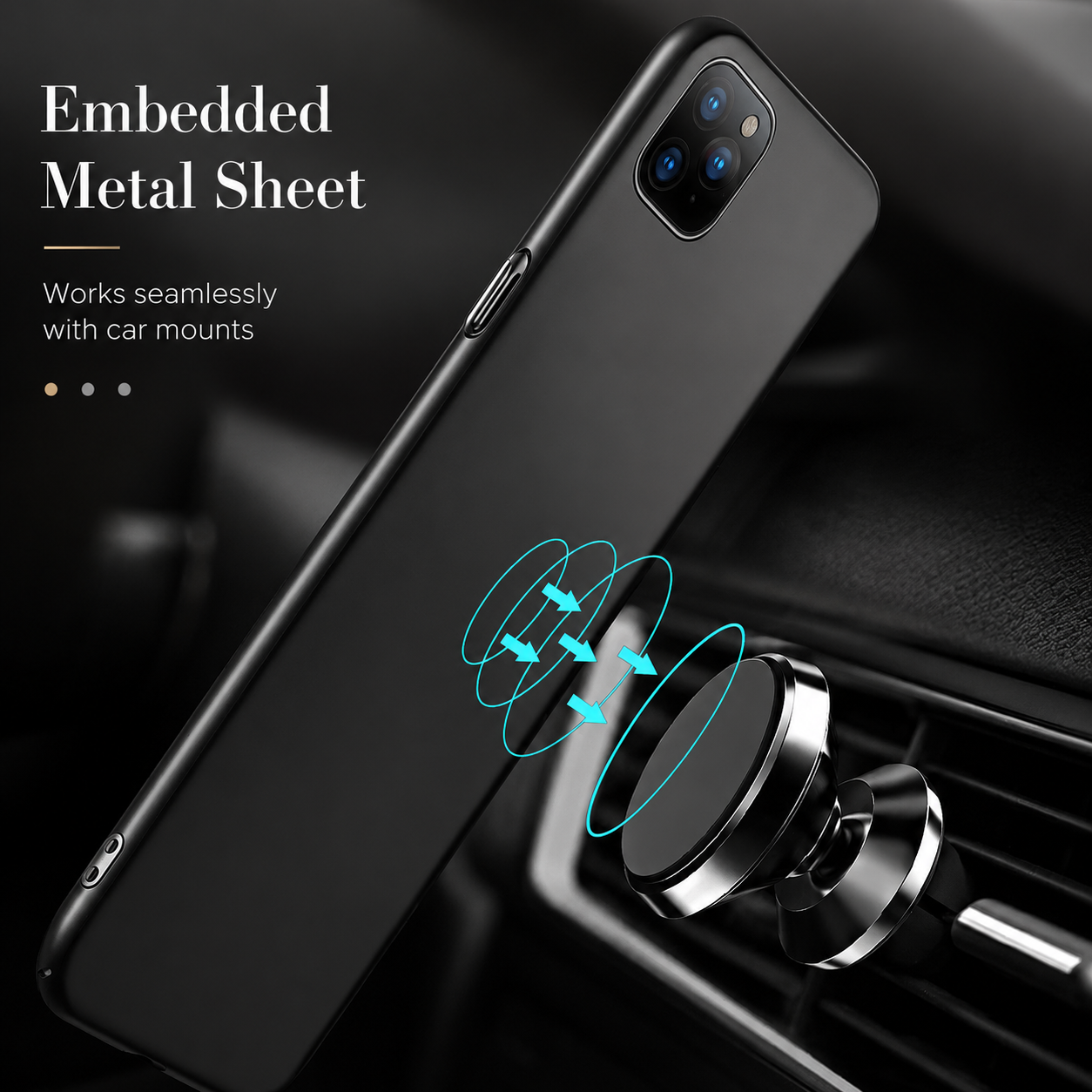 Premium Luxury iPhone Case MagSafe Compatible Magnetic Car Mount Cover Matte Shockproof Camera Protection Ultra Thin Slim Durable Design Finish