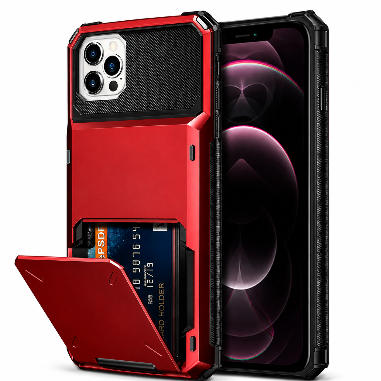Premium Luxury iPhone Case MagSafe Compatible Magnetic Wallet Cover 4 Card Holder Shockproof Camera Protection Slim Protective Durable Design Finish