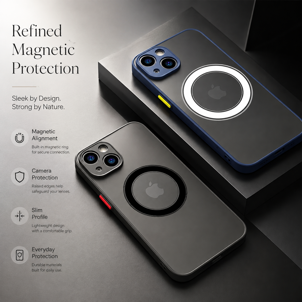 Premium Luxury iPhone Case MagSafe Compatible Matte Magnetic Cover Shockproof Camera Lens Protection Slim Protective Durable Design Finish Style
