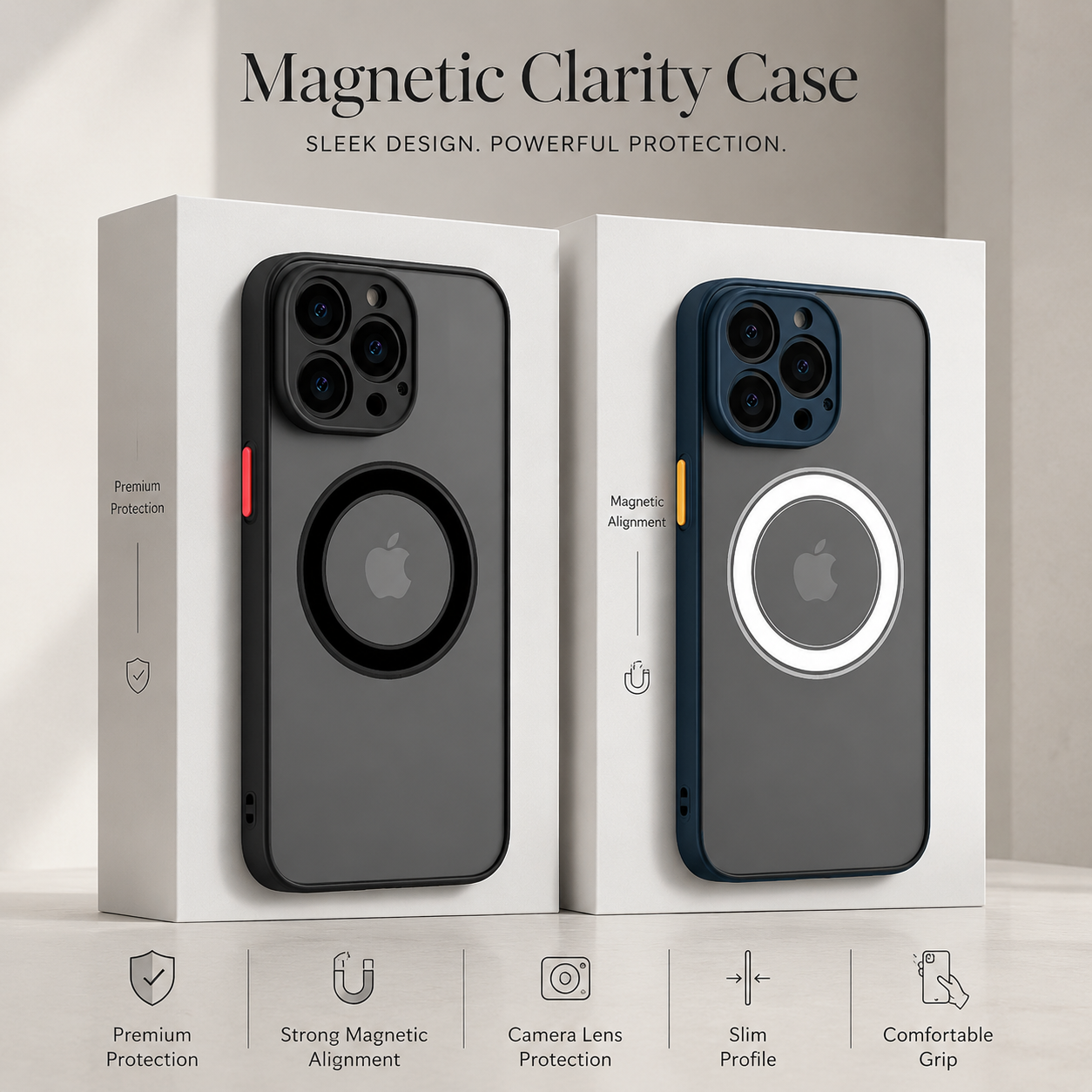 Premium Luxury iPhone Case MagSafe Compatible Matte Magnetic Cover Shockproof Camera Lens Protection Slim Protective Durable Design Finish Style