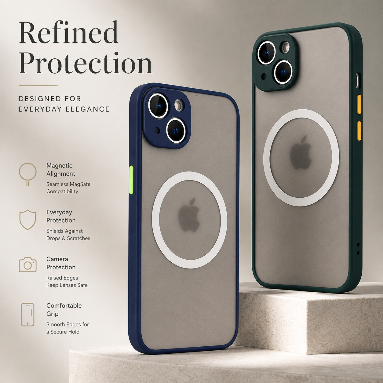 Premium Luxury iPhone Case MagSafe Compatible Matte Magnetic Cover Shockproof Camera Lens Protection Slim Protective Durable Design Finish Style