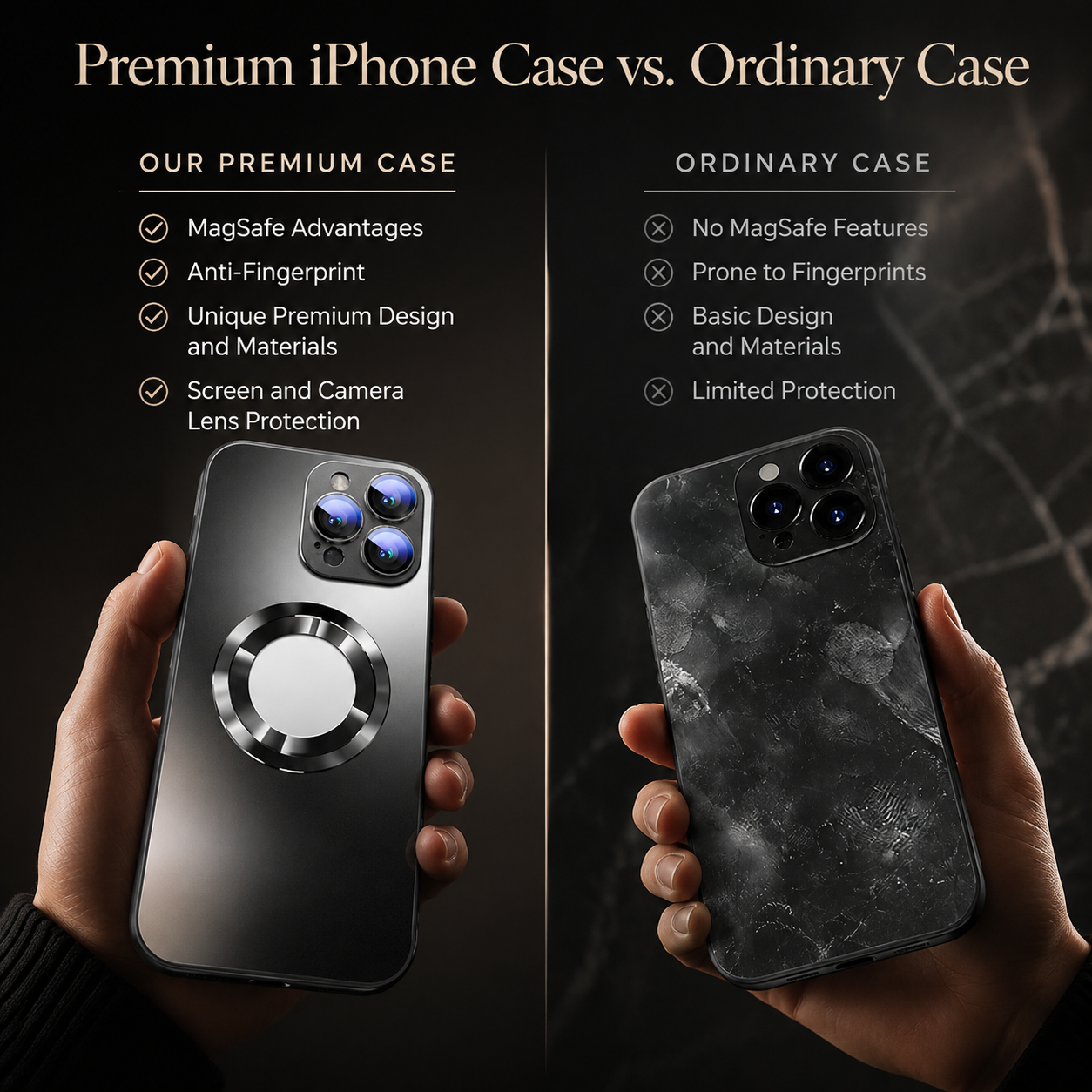 Premium Luxury iPhone Case MagSafe Compatible Matte Magnetic Cover Shockproof Camera Lens Protection Slim Protective Durable Design Finish Style Fit