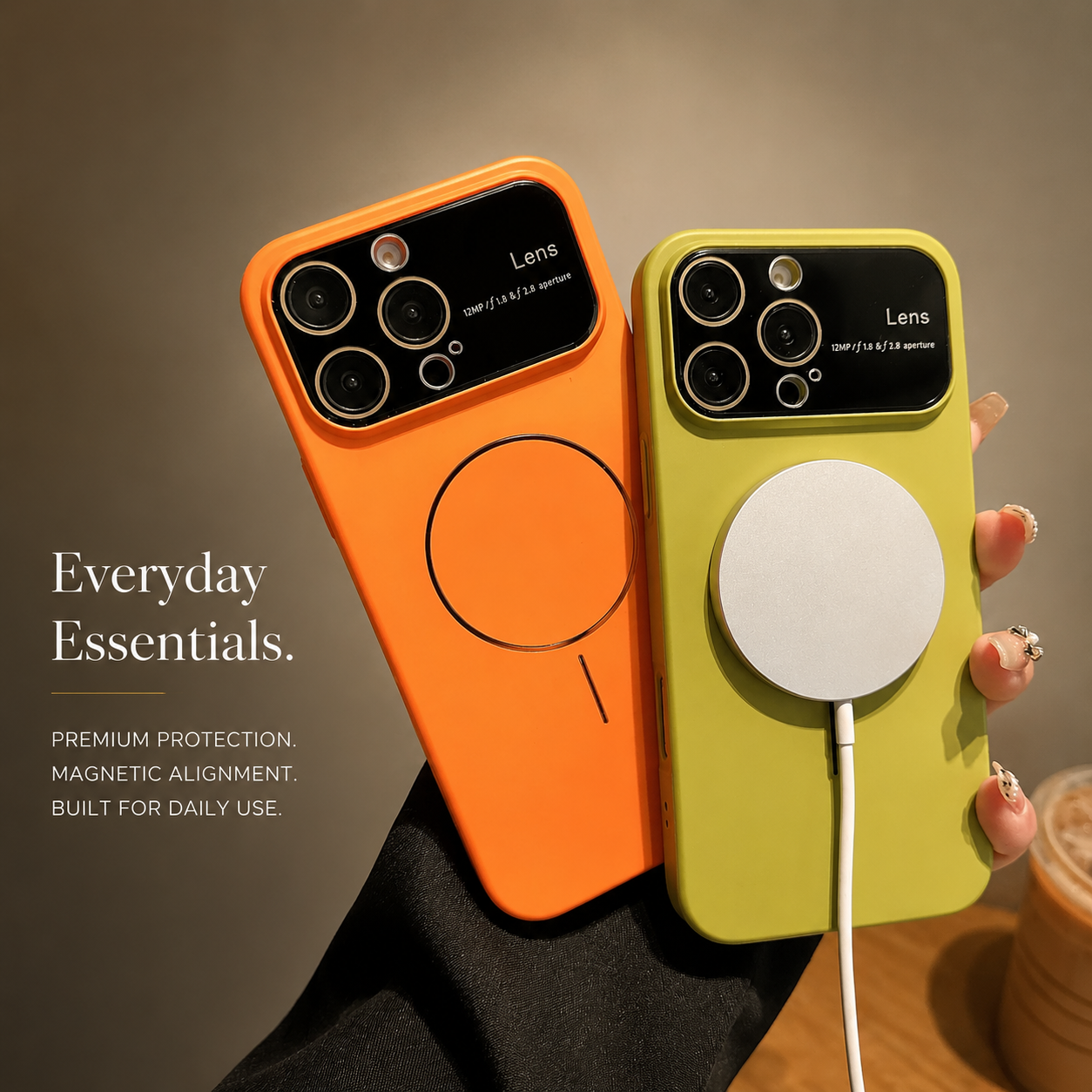Premium Luxury iPhone Case MagSafe Compatible Matte Magnetic Half Wrapped PC Cover Shockproof Lens Protection Anti Fingerprint Durable Design