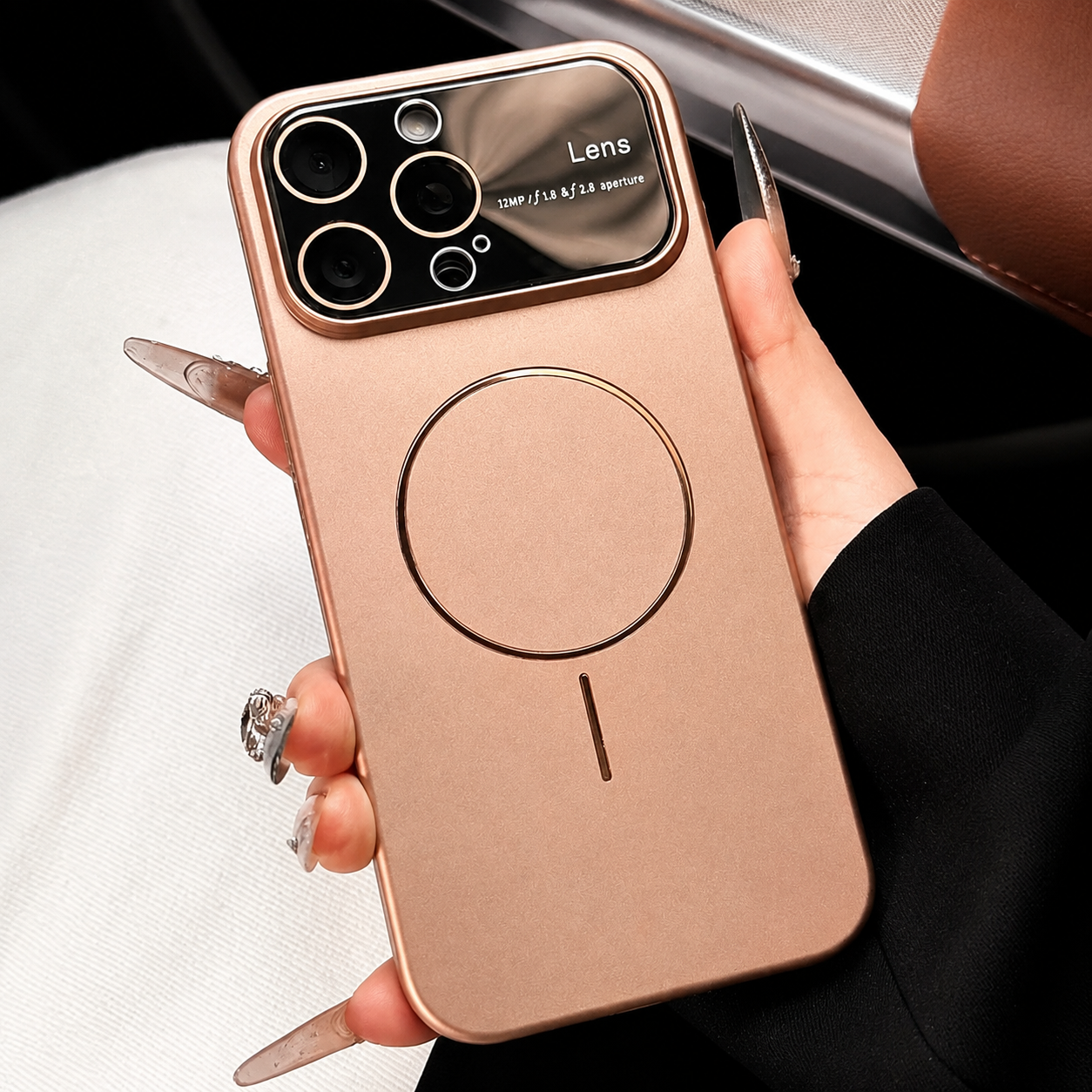 Premium Luxury iPhone Case MagSafe Compatible Matte Magnetic Half Wrapped PC Cover Shockproof Lens Protection Anti Fingerprint Durable Design