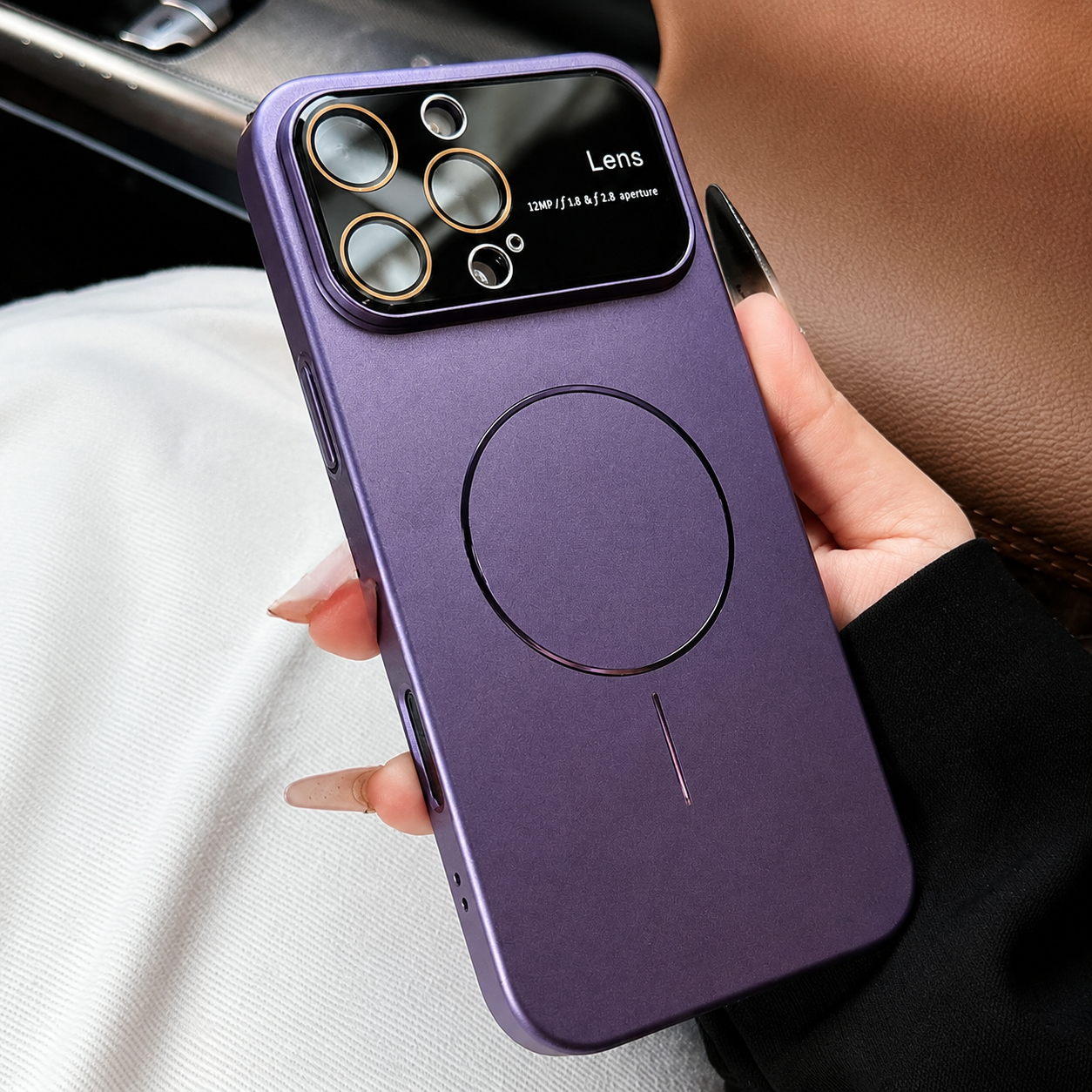 Premium Luxury iPhone Case MagSafe Compatible Matte Magnetic Half Wrapped PC Cover Shockproof Lens Protection Anti Fingerprint Durable Design