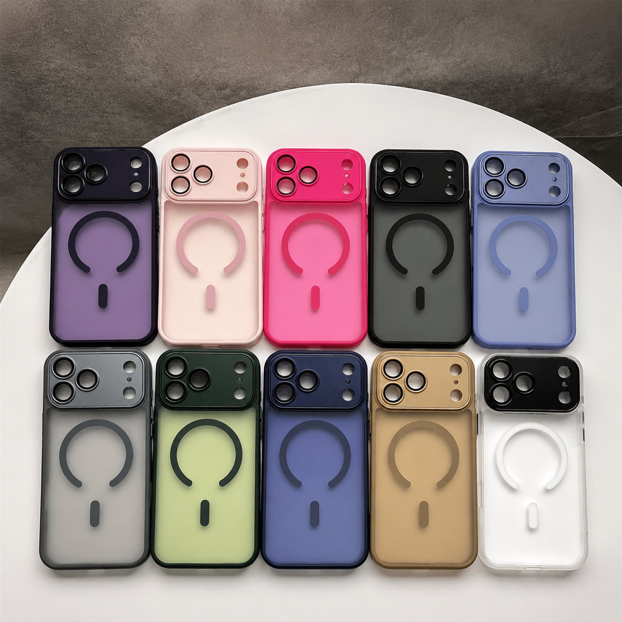 Premium Luxury iPhone Case MagSafe Compatible Matte Magnetic Translucent Cover PC TPU Hybrid Shockproof Anti Fingerprint Protective Durable Design Finish