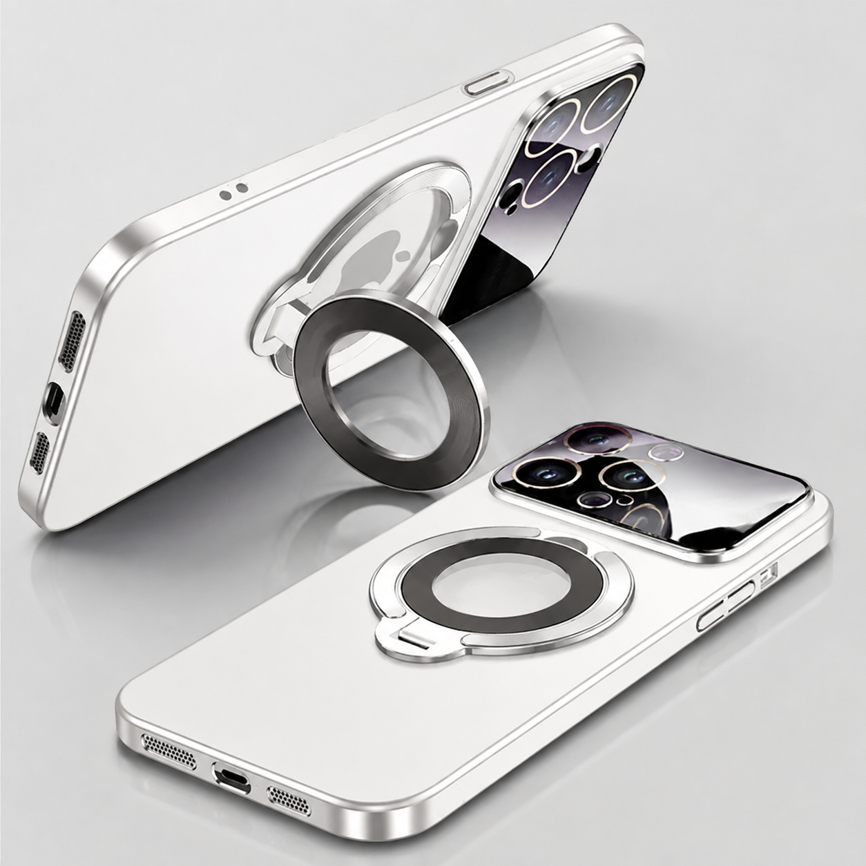 Premium Luxury iPhone Case MagSafe Compatible Matte Ring Stand Cover Hard PC Shockproof Camera Protection Ultra Thin Slim Durable Design Finish