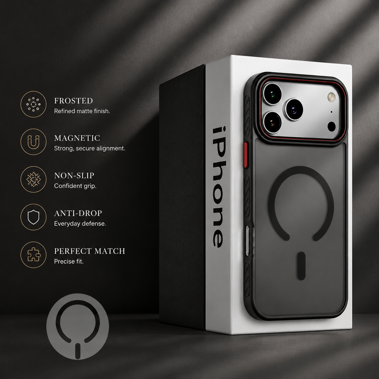 Premium Luxury iPhone Case MagSafe Compatible Matte Transparent Magnetic Cover PC TPU Hybrid Shockproof Protective Durable Design Finish Slim