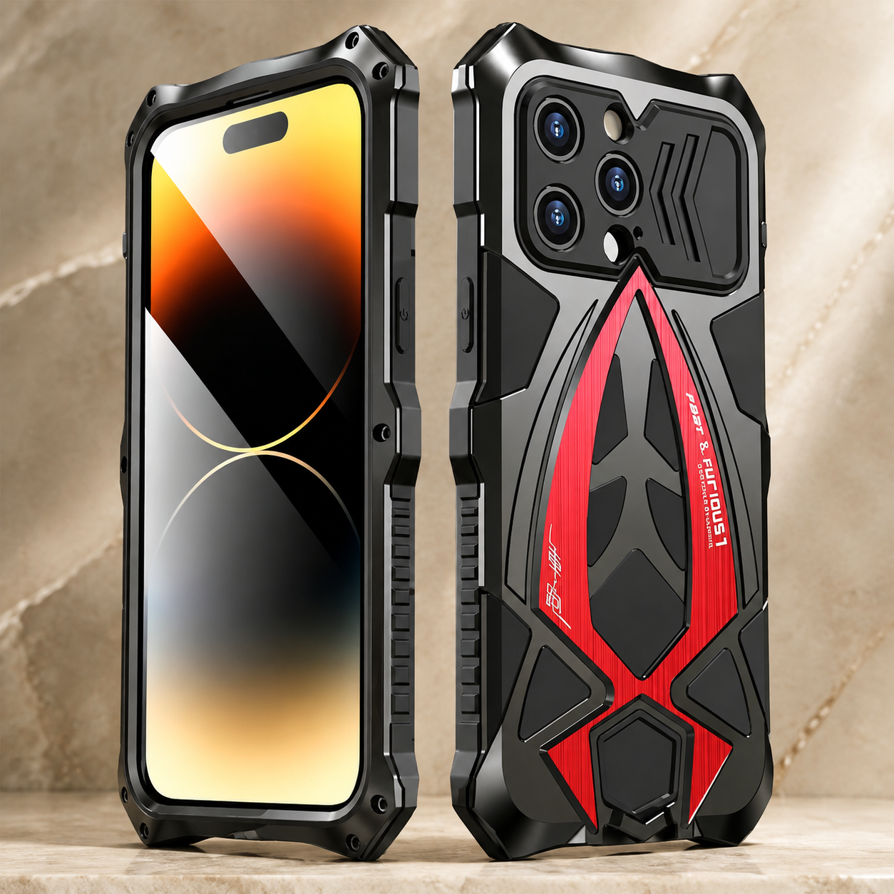 Premium Luxury iPhone Case MagSafe Compatible Metal Armor Frame Cover Shockproof TPU Interior Camera Protection Ultra Thin Full Coverage Design Finish