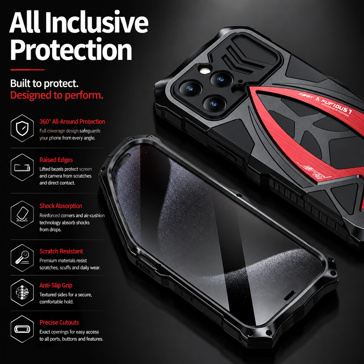 Premium Luxury iPhone Case MagSafe Compatible Metal Armor Frame Cover Shockproof TPU Interior Camera Protection Ultra Thin Full Coverage Design Finish