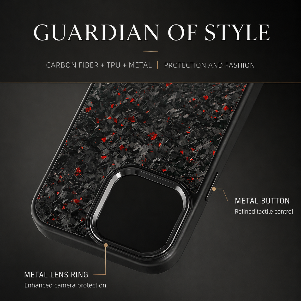 Premium Luxury iPhone Case MagSafe Compatible Real Forged Carbon Fiber Cover Metal Lens Button Shockproof Dual Layer Full Coverage Protective Design