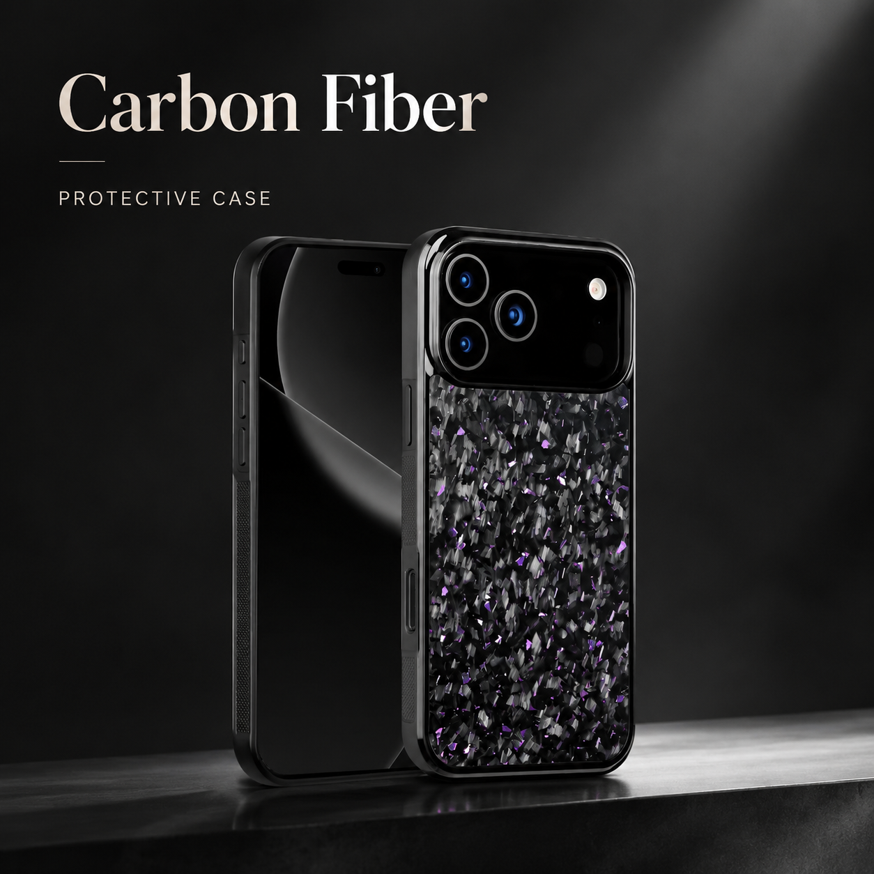 Premium Luxury iPhone Case MagSafe Compatible Real Forged Carbon Fiber Cover Shockproof Full Coverage TPU Hybrid Non Slip Durable Protective Design