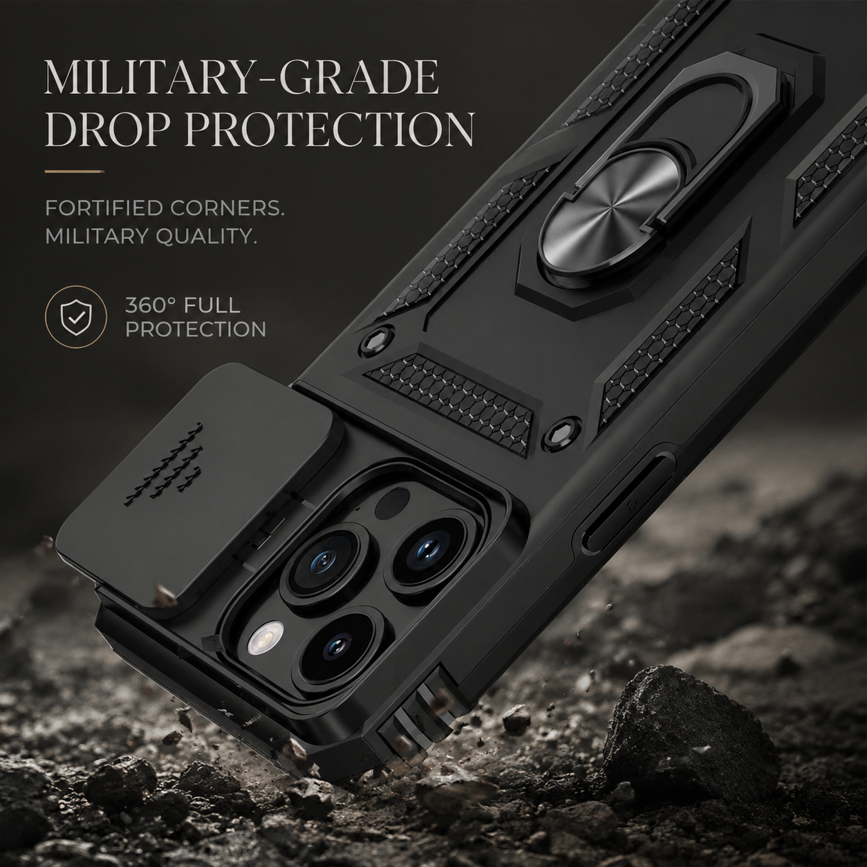 Premium Luxury iPhone Case MagSafe Compatible Rugged Armor Cover Kickstand Card Holder Shockproof 360 Protection Camera Lens Durable Design Finish