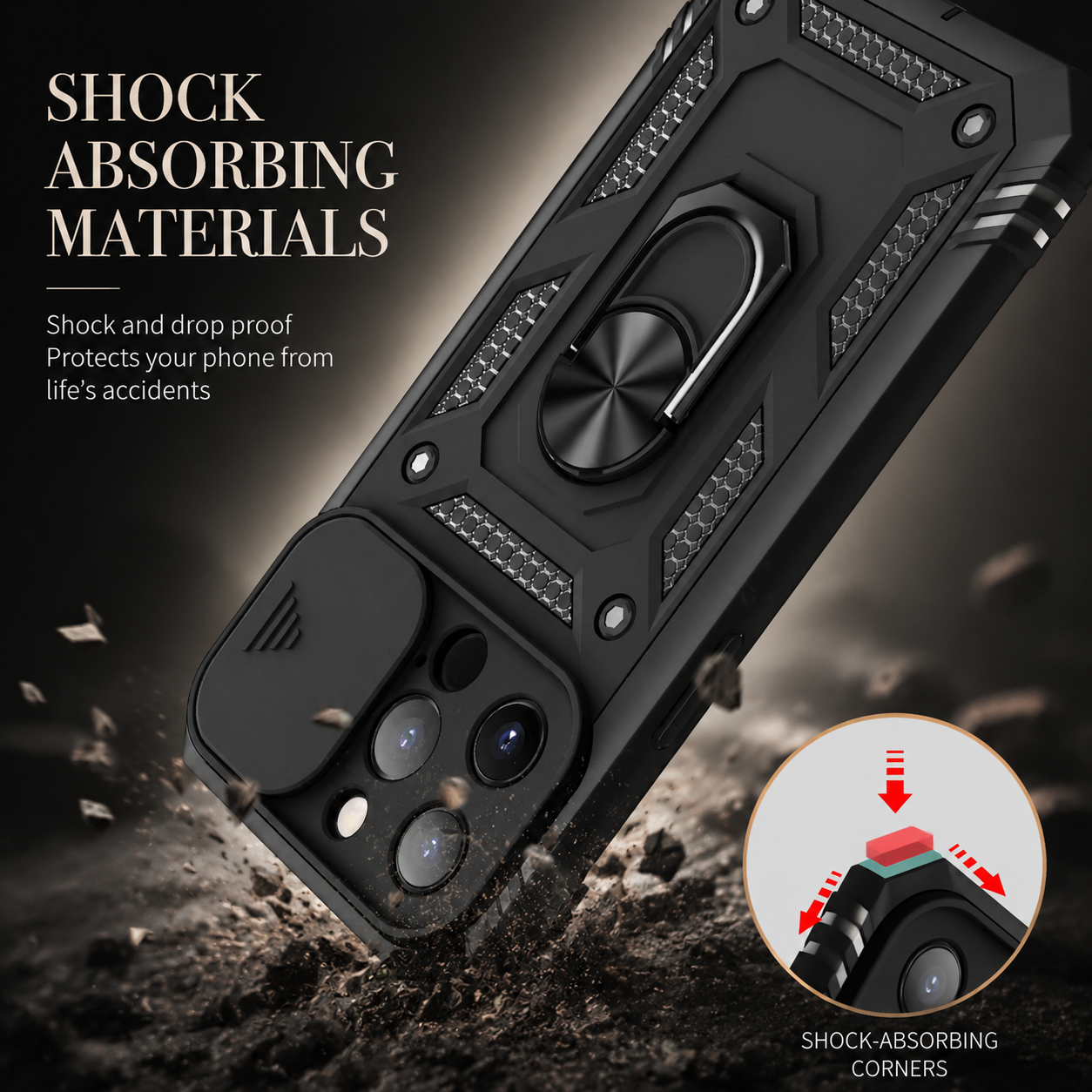 Premium Luxury iPhone Case MagSafe Compatible Rugged Armor Cover Kickstand Card Holder Shockproof 360 Protection Camera Lens Durable Design Finish