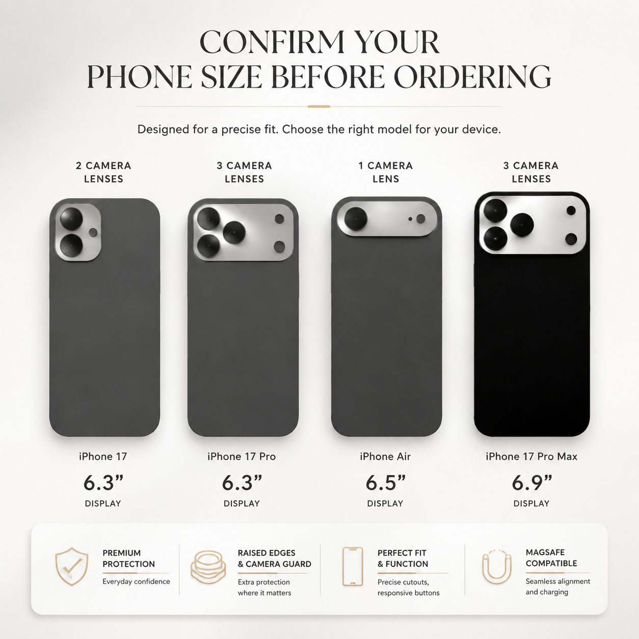 Premium Luxury iPhone Case MagSafe Compatible Rugged Heavy Duty Cover Shockproof Military Grade Drop Protection Anti Slip Grip Slim Durable Design Finish