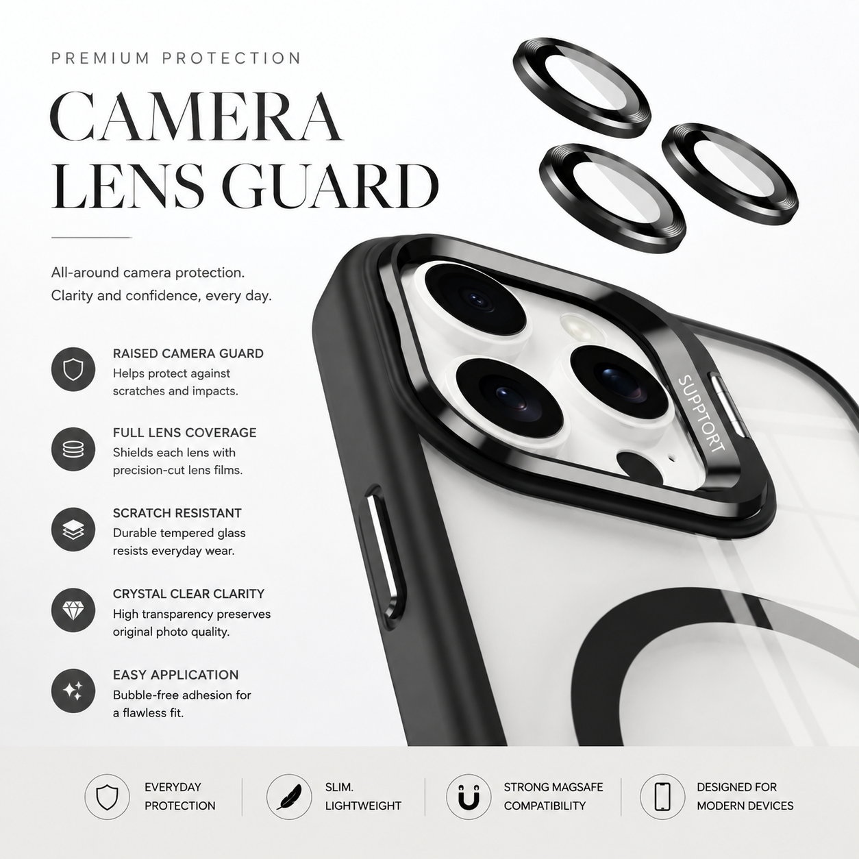 Premium Luxury iPhone Case MagSafe Compatible Shockproof Bumper Cover Full Body Protection Camera Lens Guard Slim Durable Design Finish