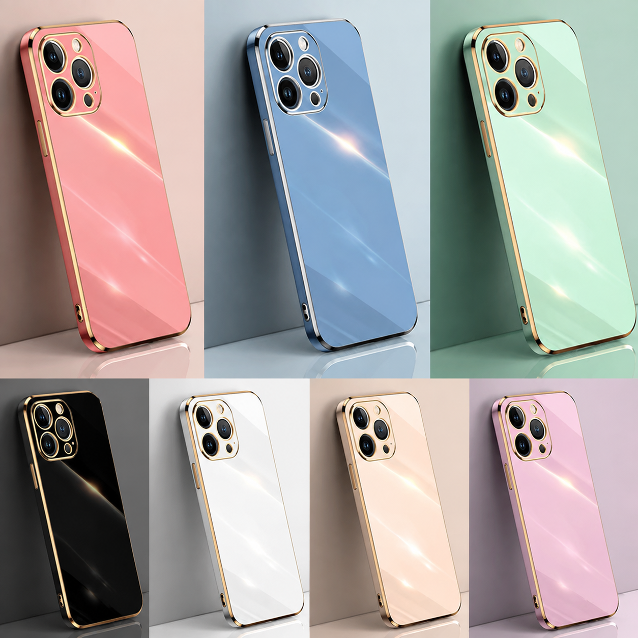 Premium Luxury iPhone Case MagSafe Compatible Silicone Cover Glossy Square Texture Shockproof Camera Lens Protection Slim Protective Durable Design Finish