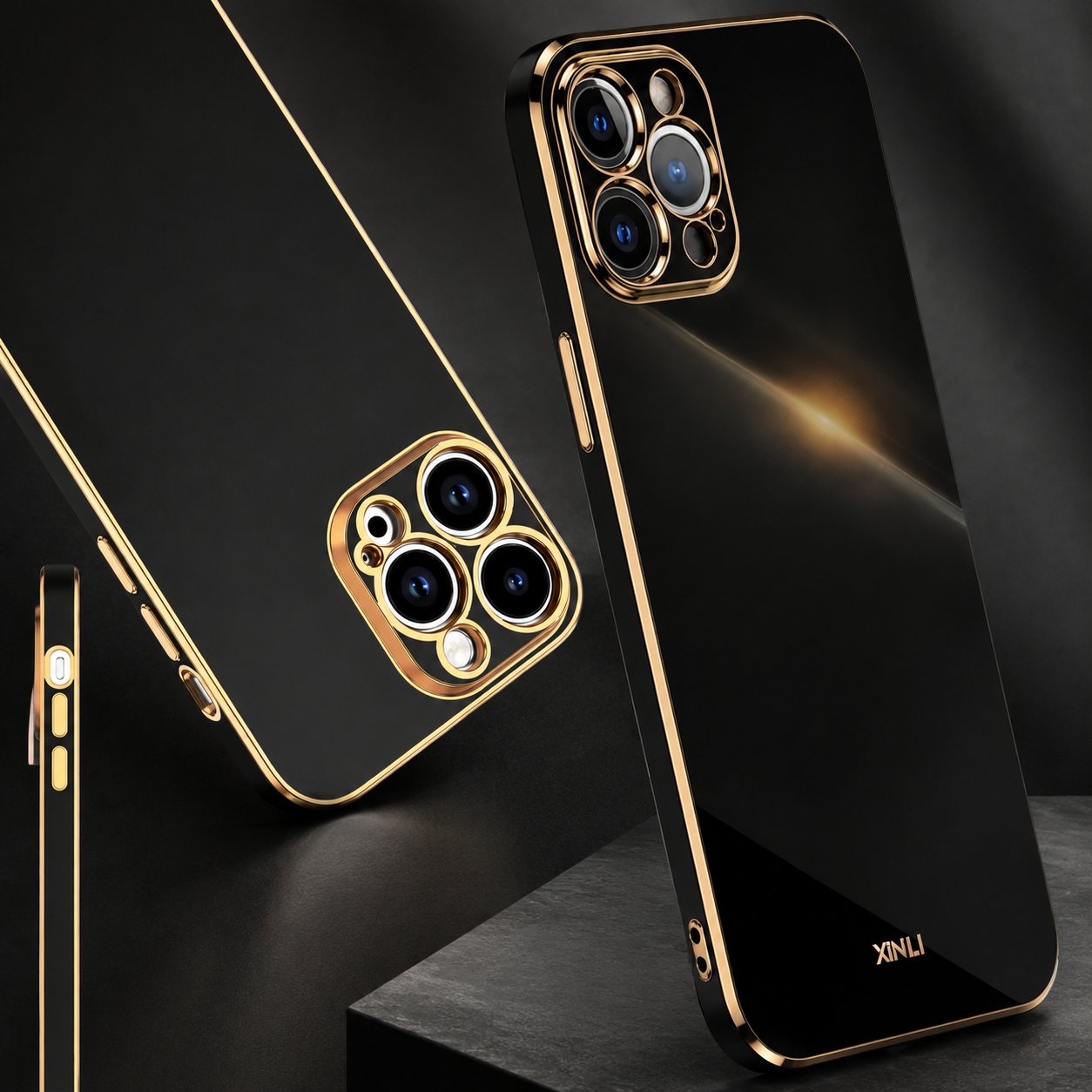 Premium Luxury iPhone Case MagSafe Compatible Silicone Cover Glossy Square Texture Shockproof Camera Lens Protection Slim Protective Durable Design Finish