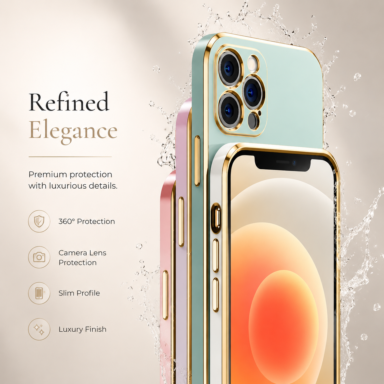 Premium Luxury iPhone Case MagSafe Compatible Silicone Cover Glossy Square Texture Shockproof Camera Lens Protection Slim Protective Durable Design Finish