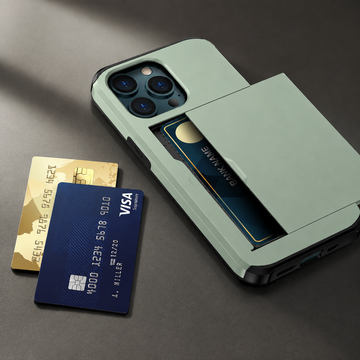 Premium Luxury iPhone Case MagSafe Compatible Slider Wallet Cover Card Holder Dual Layer PC TPU Shockproof Camera Protection Slim Design Finish
