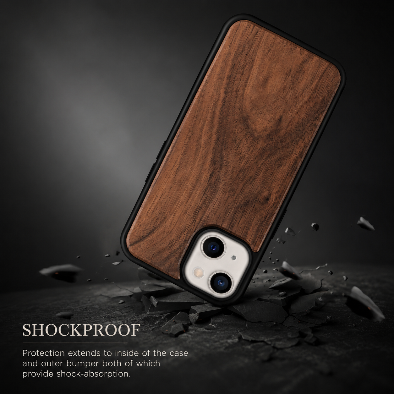 Premium Luxury iPhone Case MagSafe Compatible Solid Bamboo Wood Cover Hard Back Shockproof Camera Protection Slim Natural Design Finish