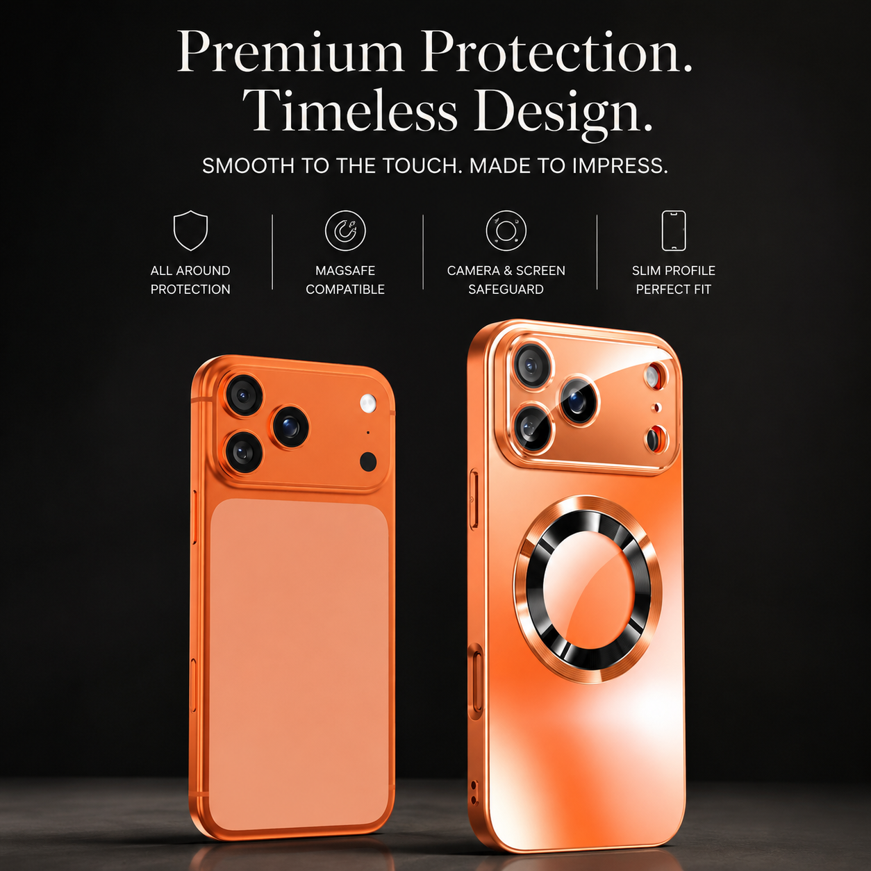 Premium Luxury iPhone Case MagSafe Compatible Titanium Metallic Matte Cover PC TPU Back Shockproof Camera Protection Ultra Thin Full Coverage Design Finish