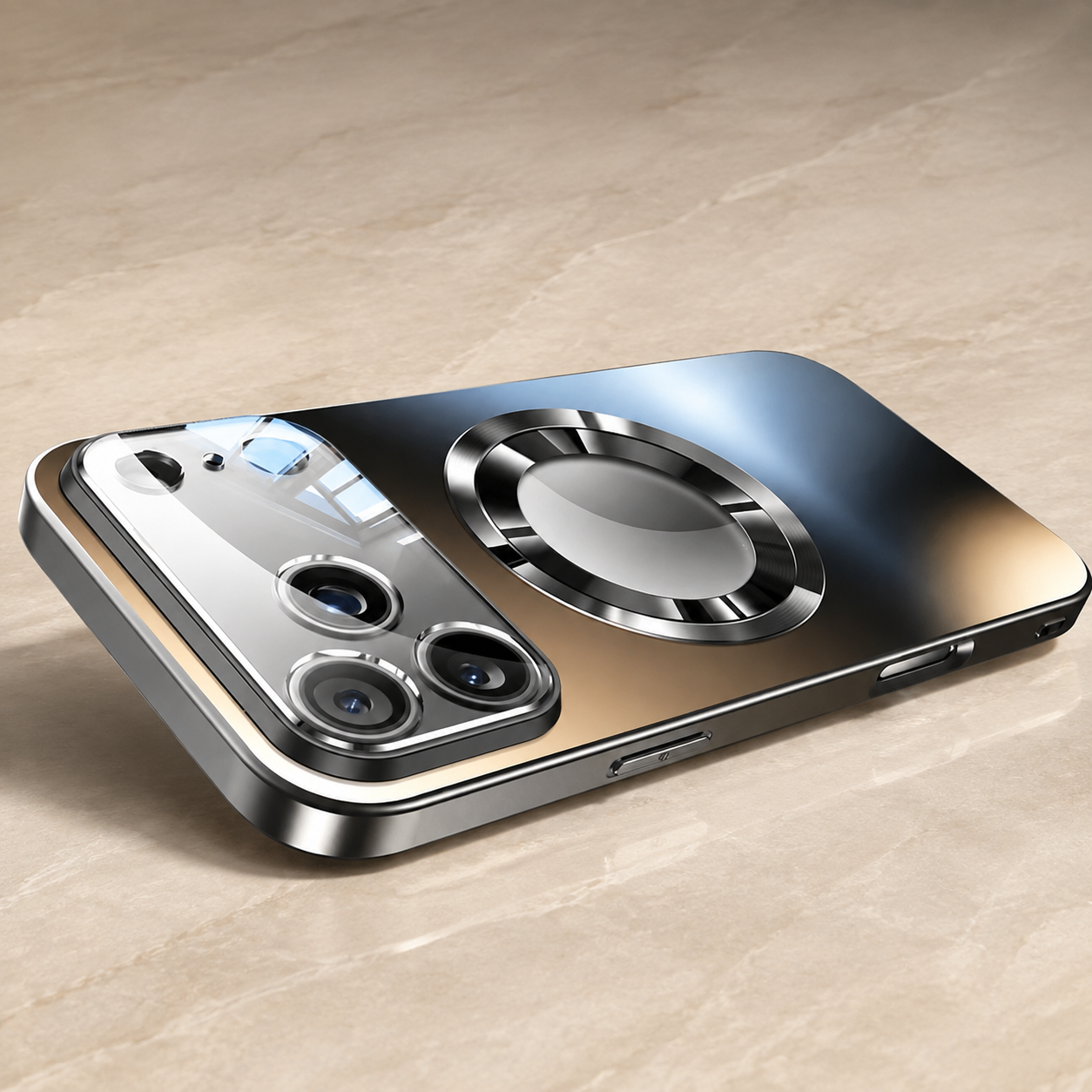 Premium Luxury iPhone Case MagSafe Compatible Titanium Metallic Matte Cover PC TPU Back Shockproof Camera Protection Ultra Thin Full Coverage Design Finish