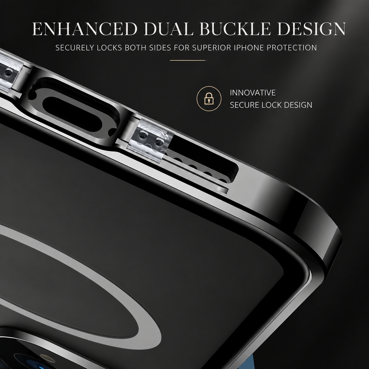 Premium Luxury iPhone Case MagSafe Compatible Transparent Aluminum Frame Tempered Glass Full Body Cover Shockproof Camera Protection Durable Design