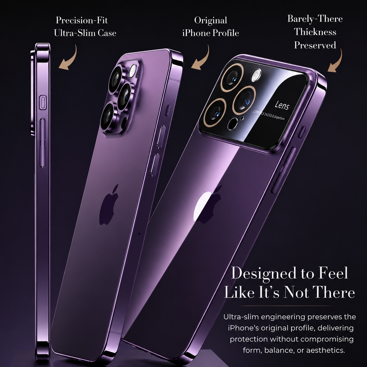 Premium Luxury iPhone Case MagSafe Compatible Transparent Clear Hard PC Back Silicone Bumper Shockproof Camera Lens Protection Ultra Thin Design Finish