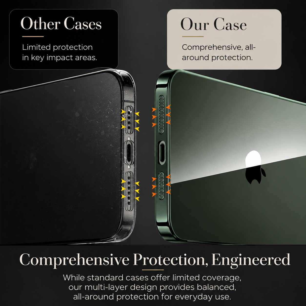 Premium Luxury iPhone Case MagSafe Compatible Transparent Clear Hard PC Back Silicone Bumper Shockproof Camera Lens Protection Ultra Thin Design Finish